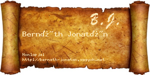 Bernáth Jonatán névjegykártya